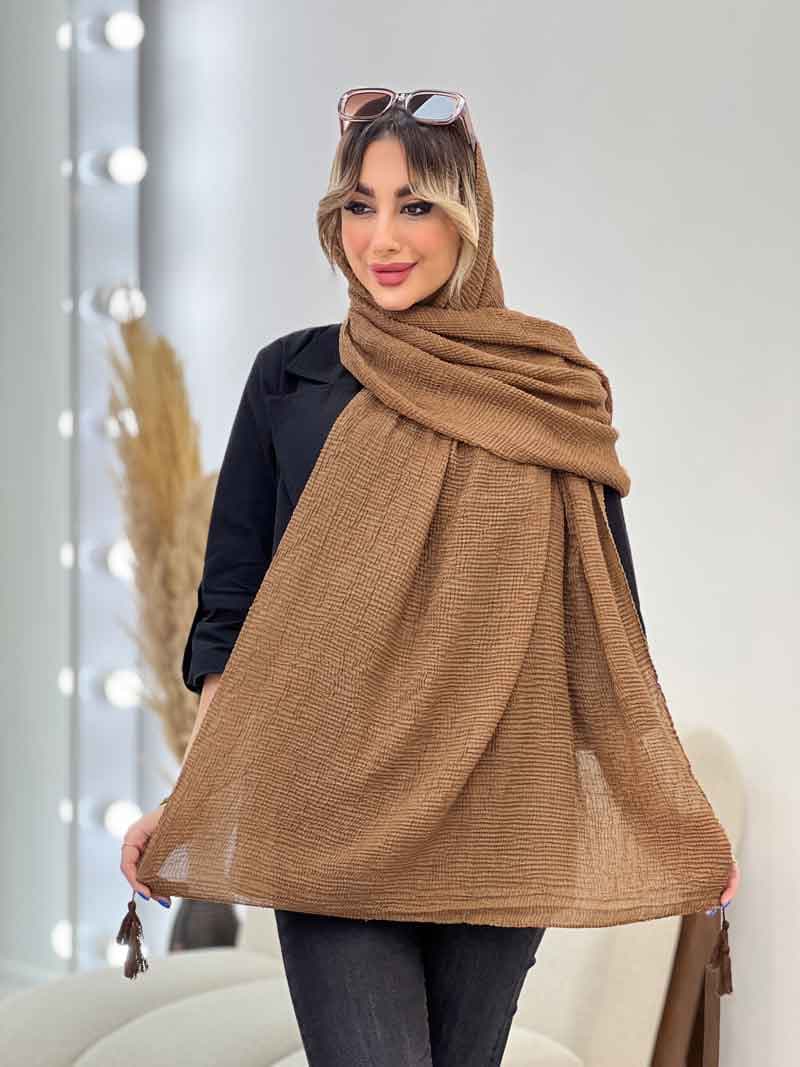 شال پلیسه شاین دار شکوفه کد 4721 — تصویر ۲