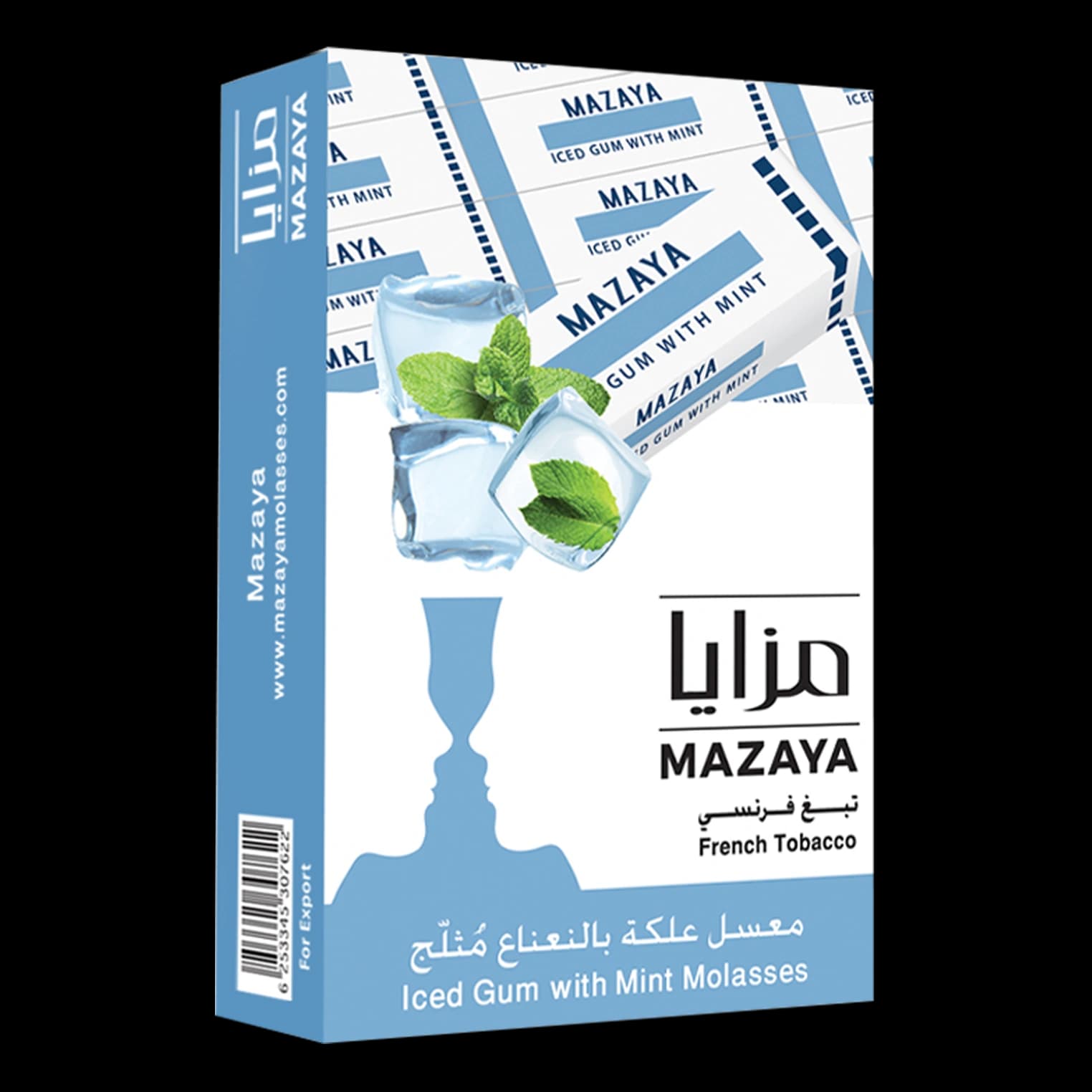 تنباکو قلیان مزایا آدامس نعنا یخ Mazaya Iced Gum Mint hookah tobacco