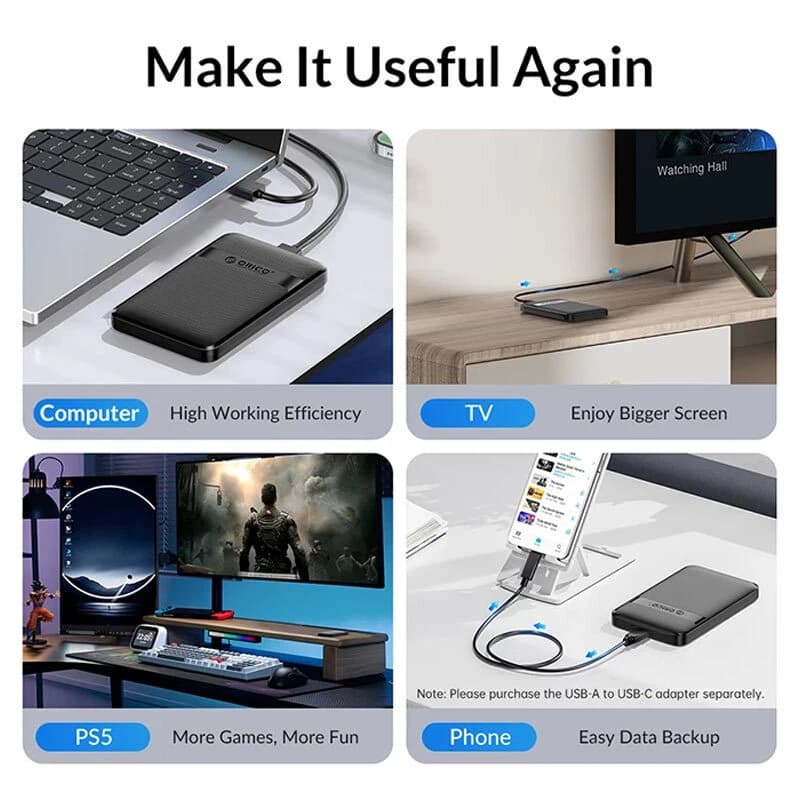 باکس هارد 2.5 اینچی HDD/SSD اوریکو 2577C3-V1 — تصویر ۷
