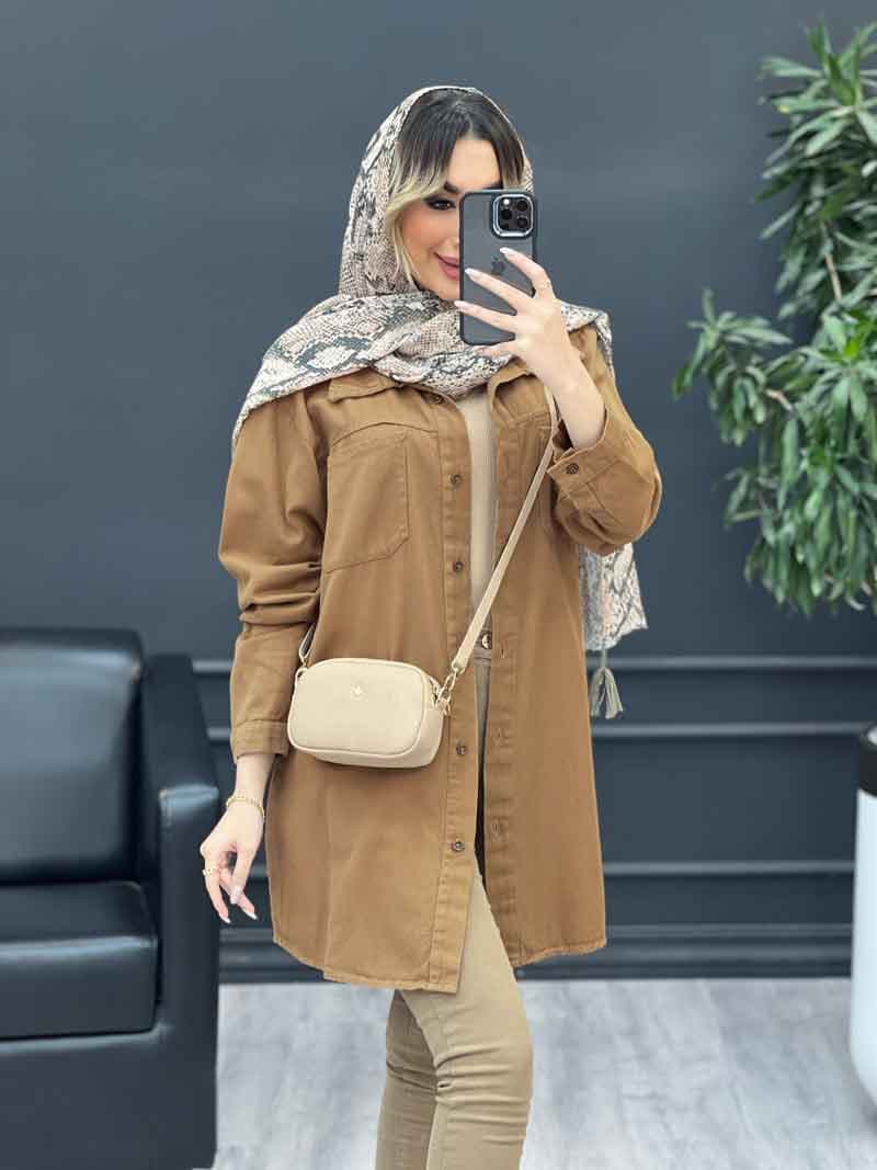 مانتو کتان شاپرک کد 4691 — تصویر ۳