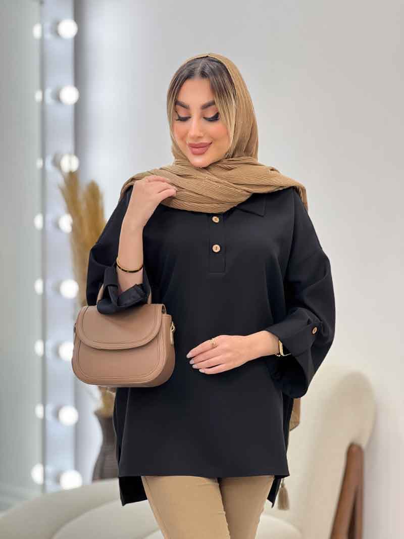 مانتو جلو بسته آستین پاگن کد 4569 — تصویر ۸