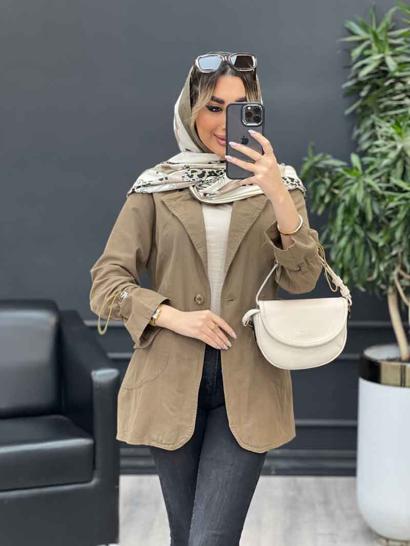 مانتو تک دکمه آستین گت کد 4576 — تصویر ۲