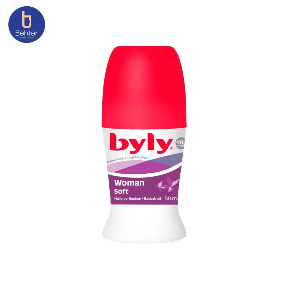 مام ضد تعریق Byly مدل Woman Soft زنانه ملایم 48 ساعته حجم 75میل Byly Woman Soft Antiperspirant for Women, 48 Hours, 75ml