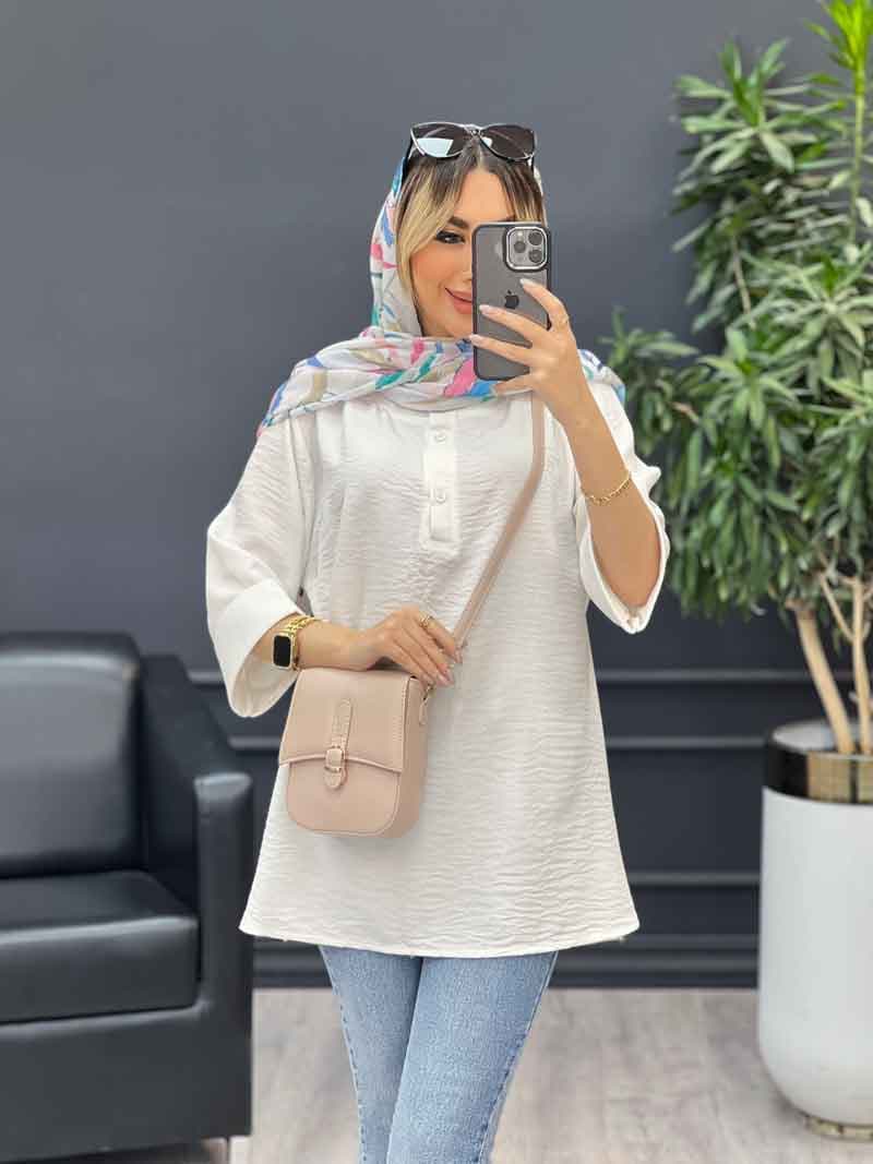 مانتو کرسپو یقه سه دکمه کد 4530 — تصویر ۵