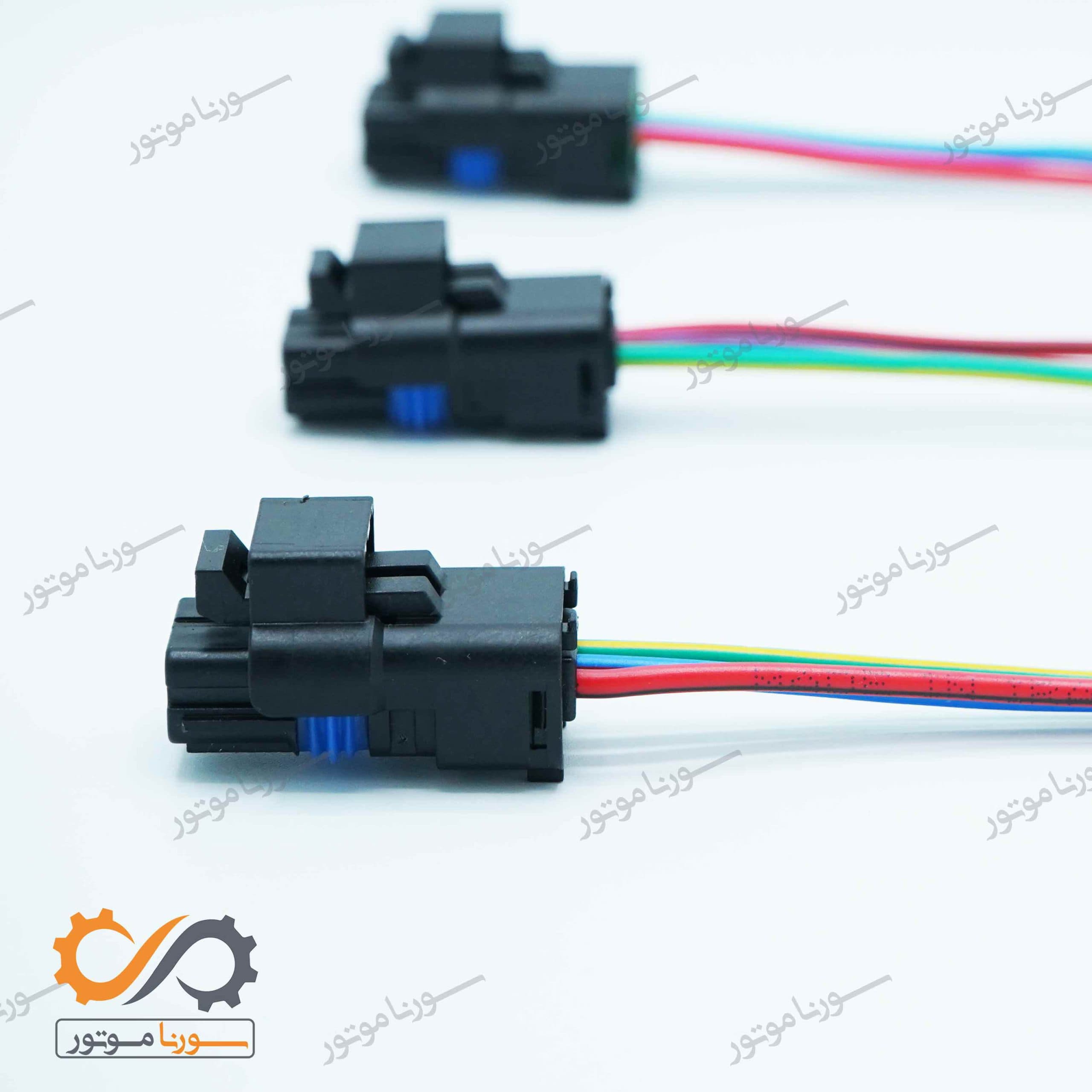 سوکت 3فيش سوزنی یا سوکت چراغ جلو پژو 206(سوکت مهره آب یا سوکت سنسور ميل سوپاپ پراید ساژم) — تصویر ۶
