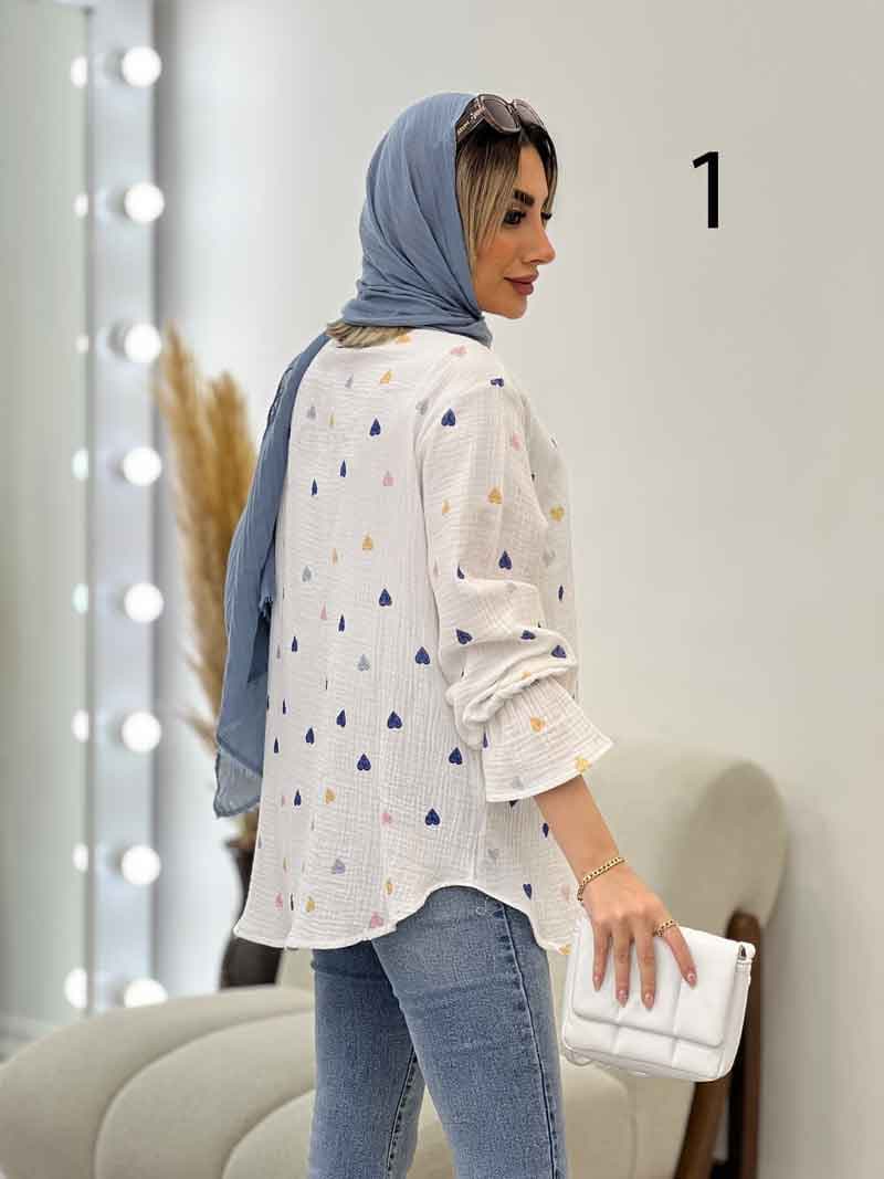 مانتو آستین کش طرح قلب کد 4541 — تصویر ۶