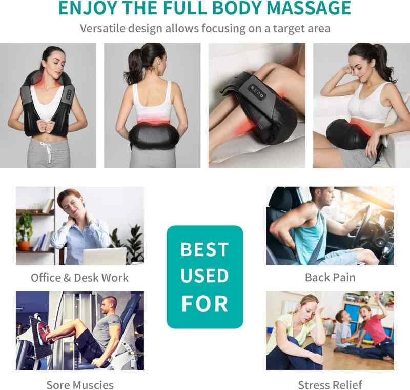 ماساژور شیاتسو گردن و پشت با گرمای تسکین‌دهنده SHIATSU 3D مدل CSM01 — تصویر ۵