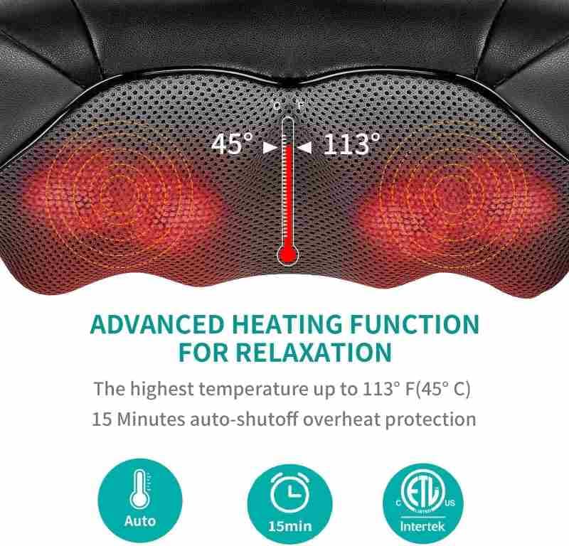 ماساژور شیاتسو گردن و پشت با گرمای تسکین‌دهنده SHIATSU 3D مدل CSM01 — تصویر ۲