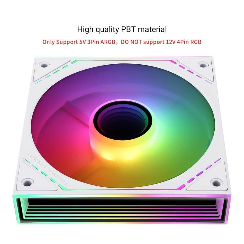 فن کیس گیم CPU مدل Thermalright TL-M12W-S با جلوه نوری آینه‌ای ARGB — تصویر ۵