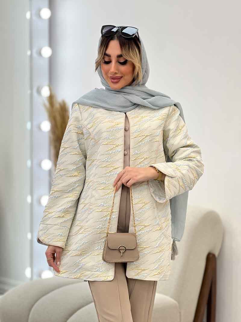 مانتو ژاکارد مغزی دوزی شاین کد 4582 — تصویر ۳