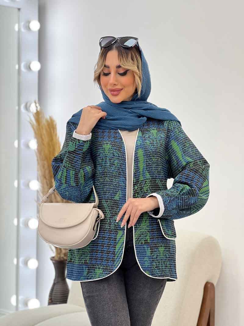 مانتو کوک دوزی طرح دار کد 4561 — تصویر ۷