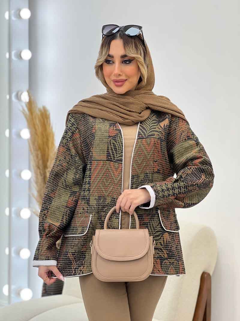 مانتو کوک دوزی طرح دار کد 4561 — تصویر ۸