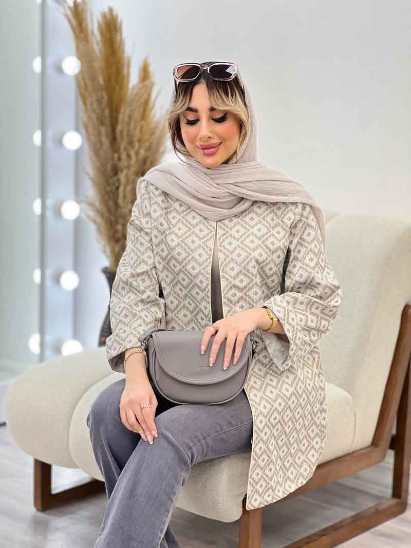 مانتو ژاکارد طرح لوزی کد 4539 — تصویر ۶