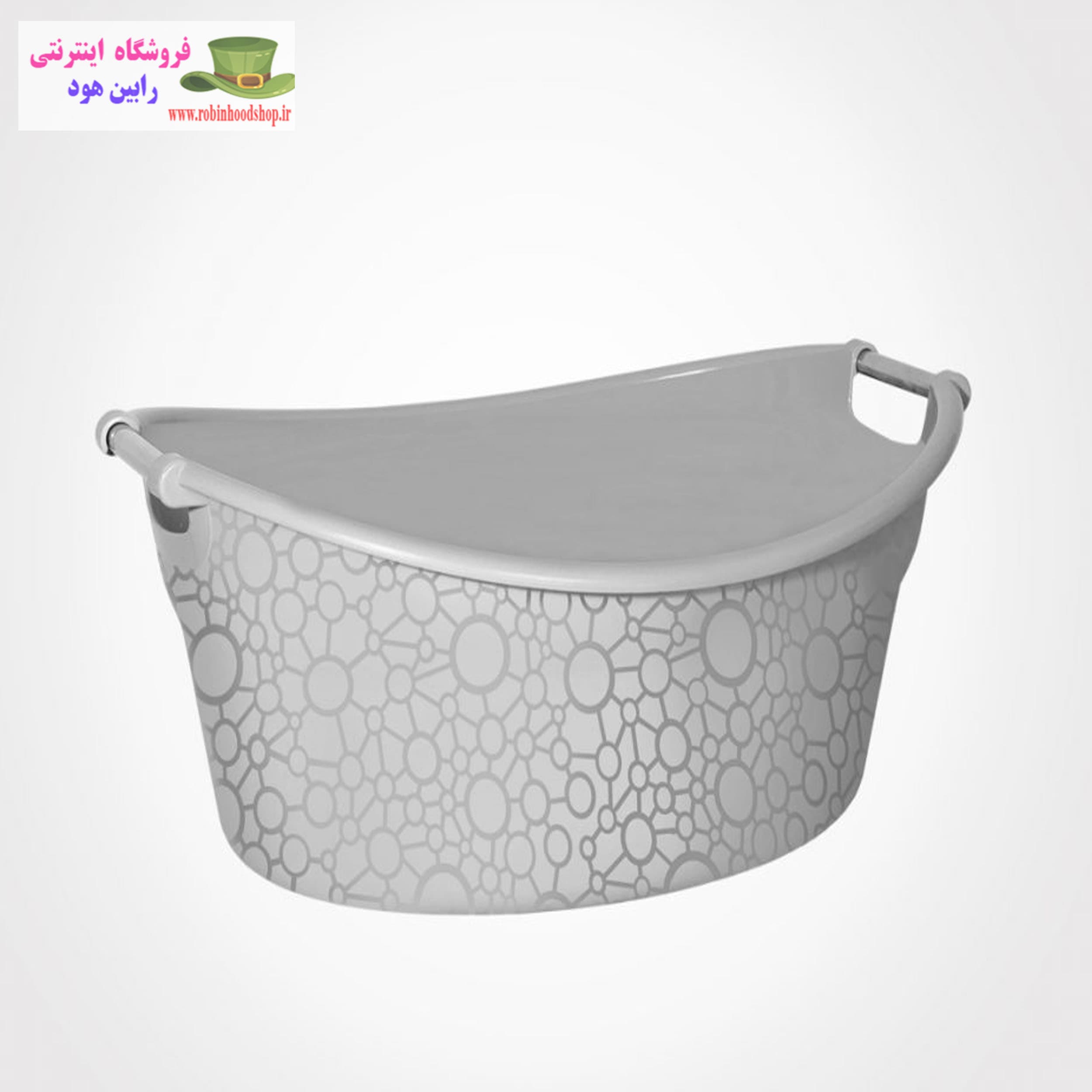 لگن بیضی دسته استیل کوچک