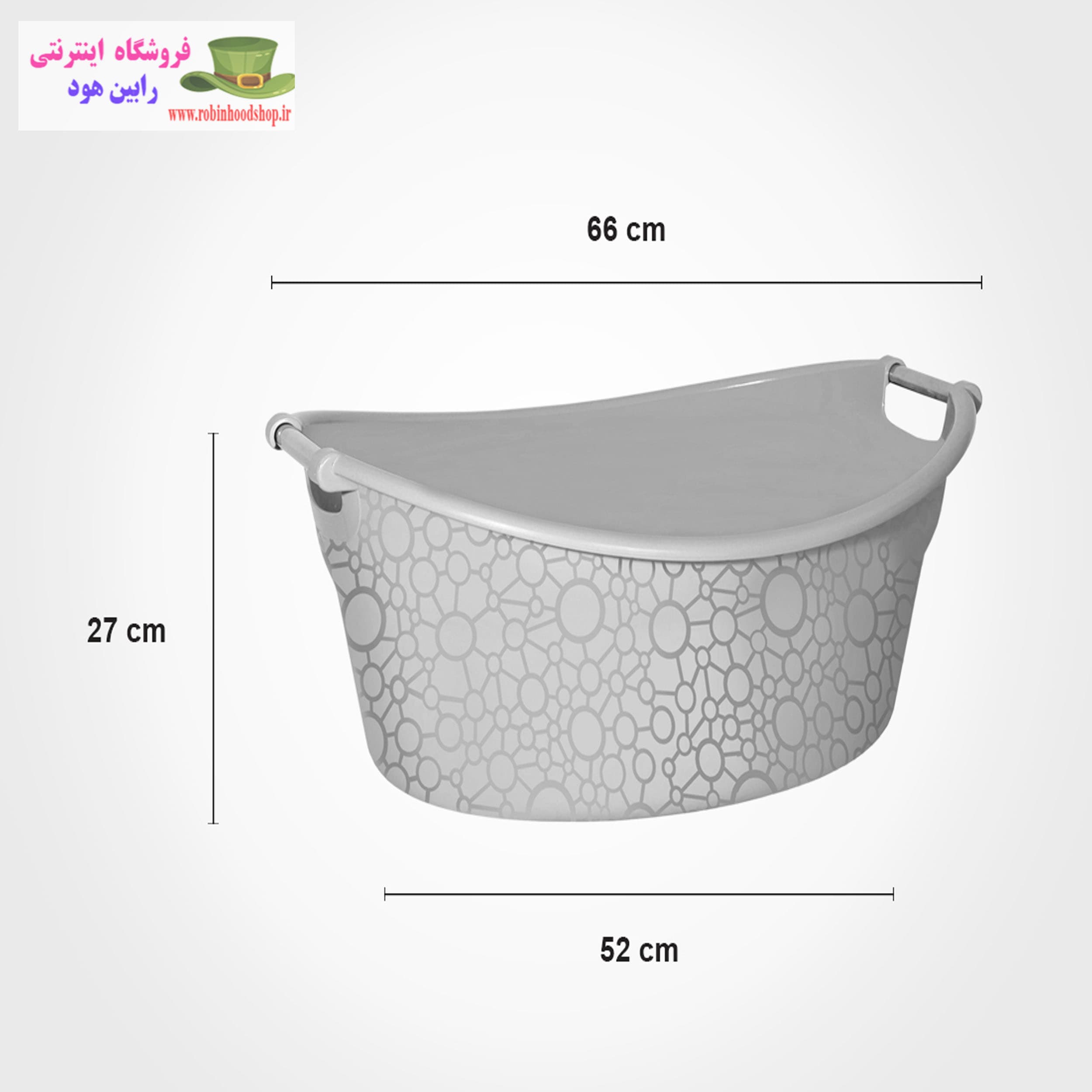 لگن بیضی دسته استیل کوچک — تصویر ۲