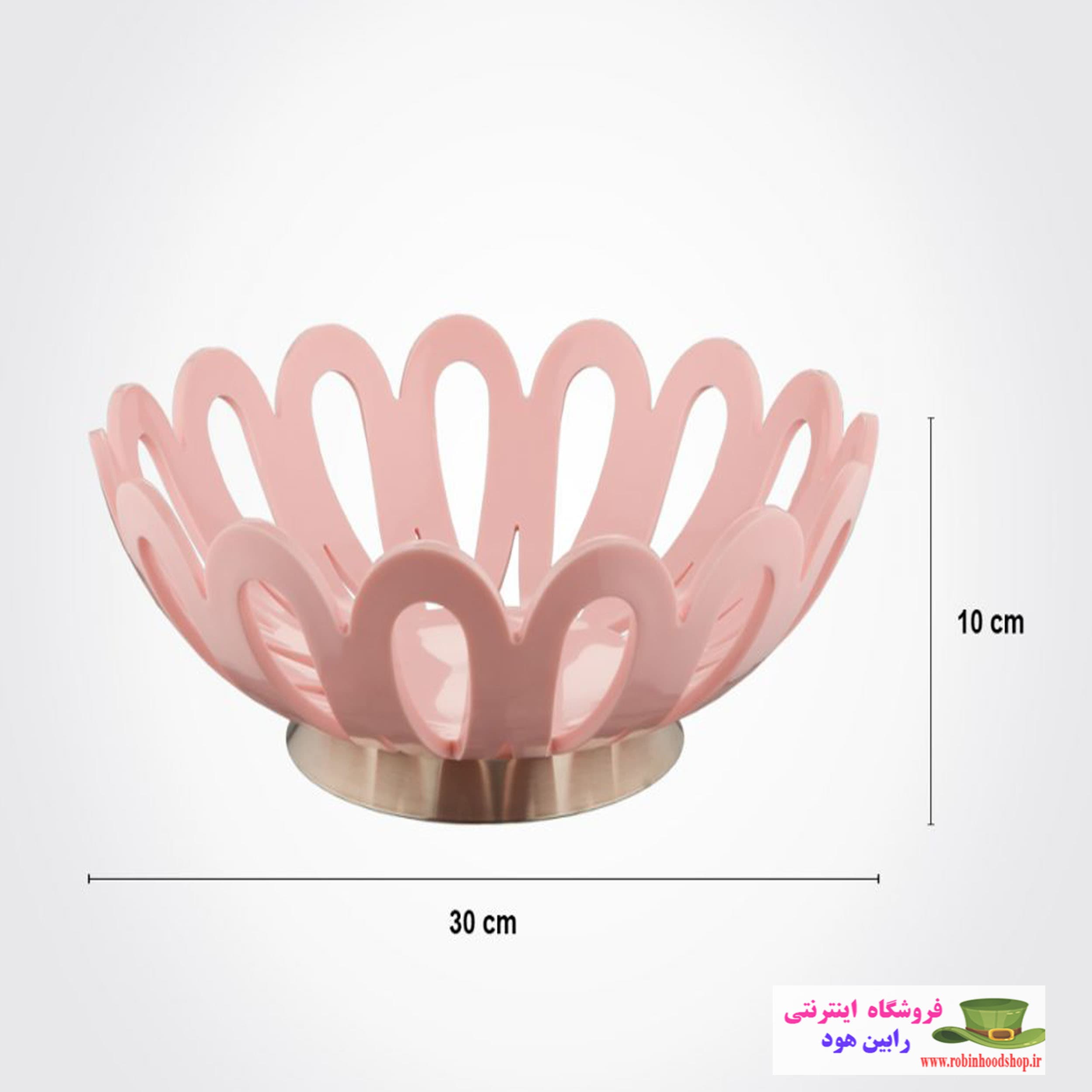 سبد میوه متوسط پایه استیل — تصویر ۲