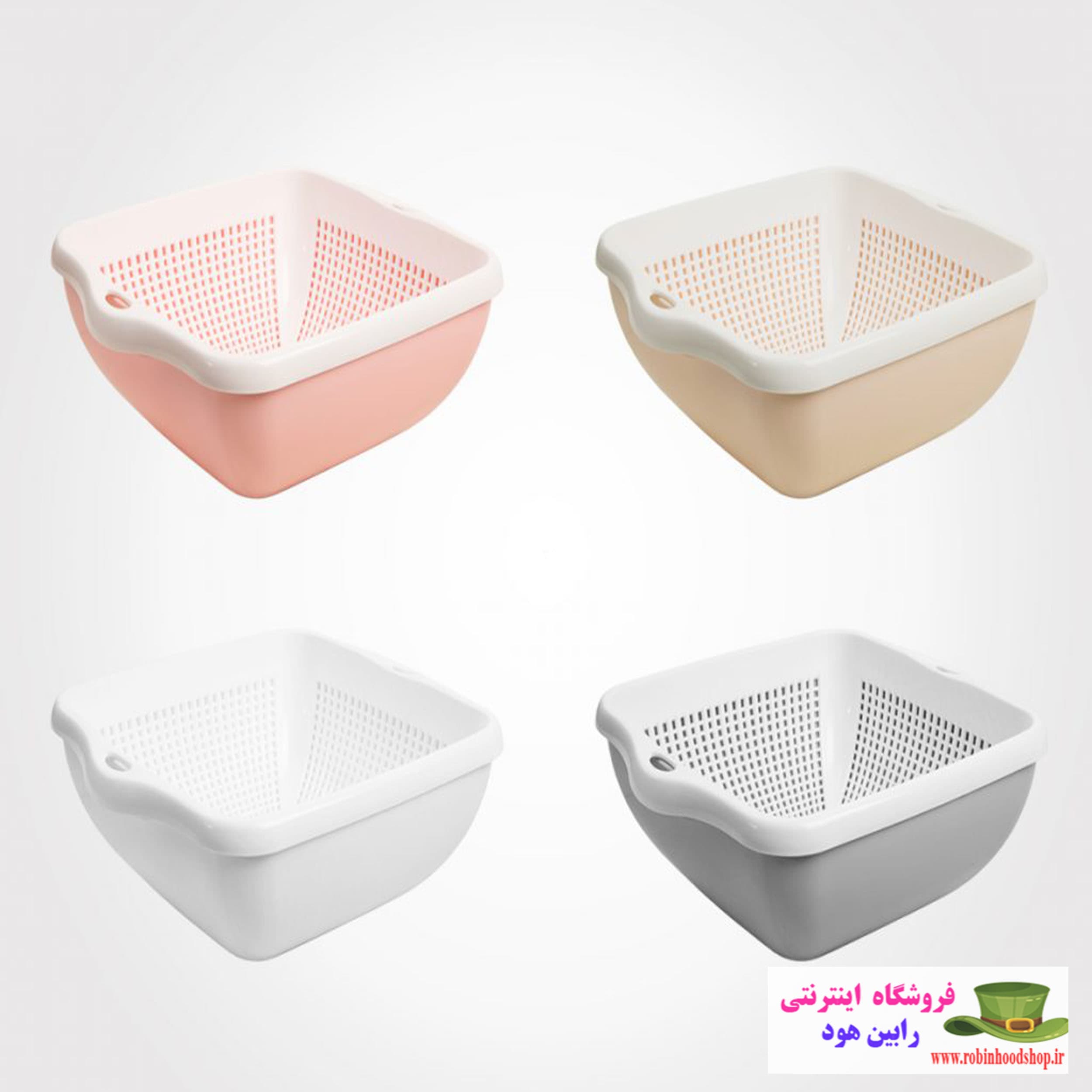 ست کاسه و آبکش چهارگوش سایز 3 — تصویر ۲