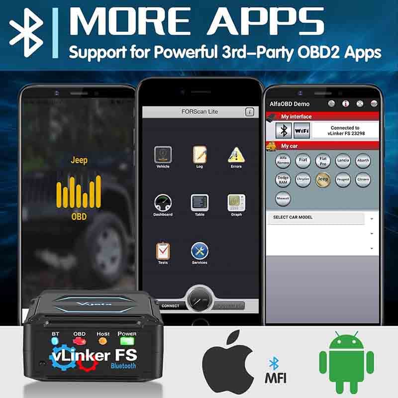 دیاگ بلوتوثی خودرو Vgate مدل vLinker FS Bluetooth — تصویر ۳