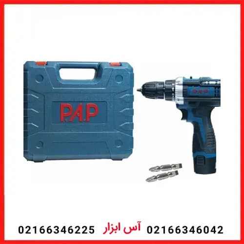 دریل شارژی 12 ولت لیتیوم 2 دور تک باتری P.A.P مدل CD-1201