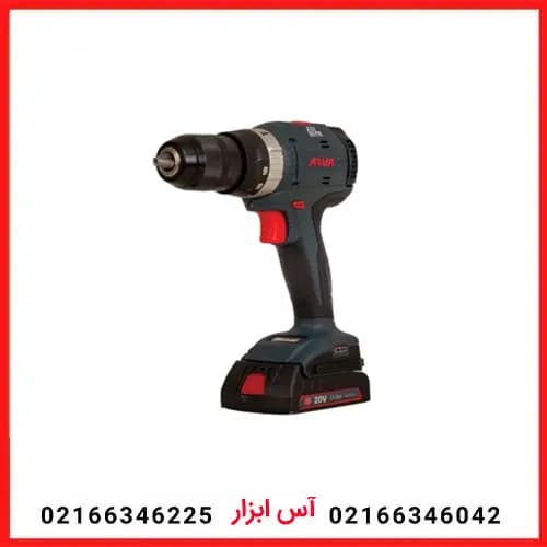 دریل پیچ گوشتی چکشی شارژی براشلس 20 ولت آروا مدل 5854