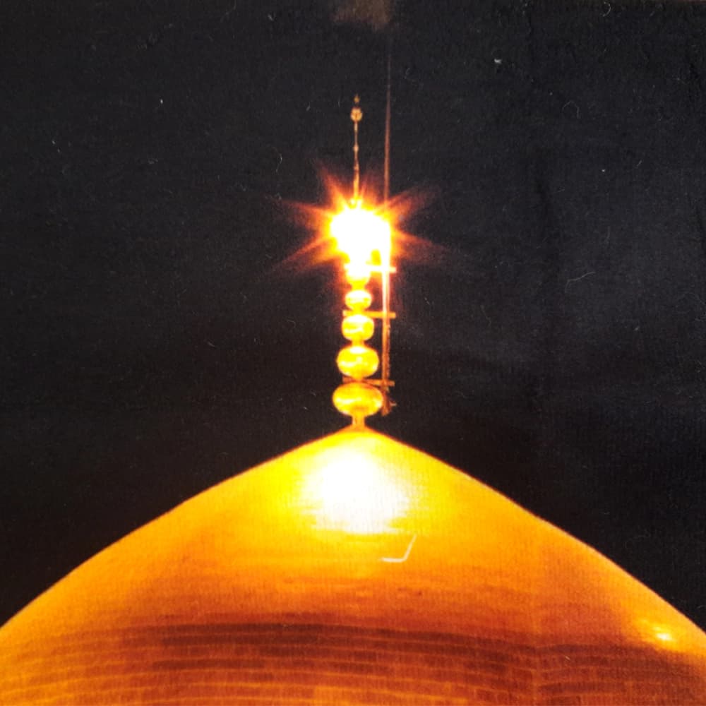 کتیبه مخمل تصویری گنبد حرم امام رضا کد 50706 — تصویر ۴