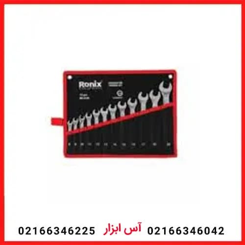 آچار سری 12 عددی یکسر تخت یکسر رینگ رونیکس مدل RH-2158