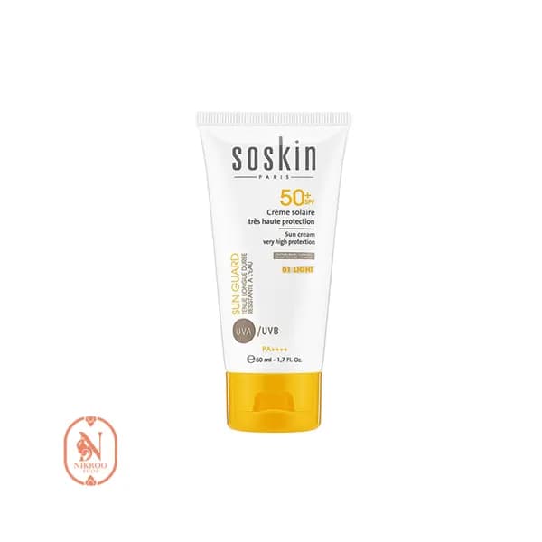 کرم ضدآفتاب رنگی ساسکین (light 01) SPF50