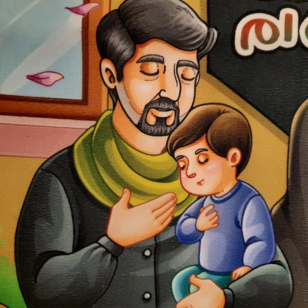 کتیبه محرم کودک تصویری مخملمن از کودکی عاشقت بوده ام50452 — تصویر ۲