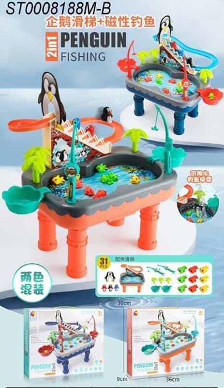 ست ماهیگیری موزیکال و پله پنگوئن مدل Fishing Penguin کد 7713 — تصویر ۴