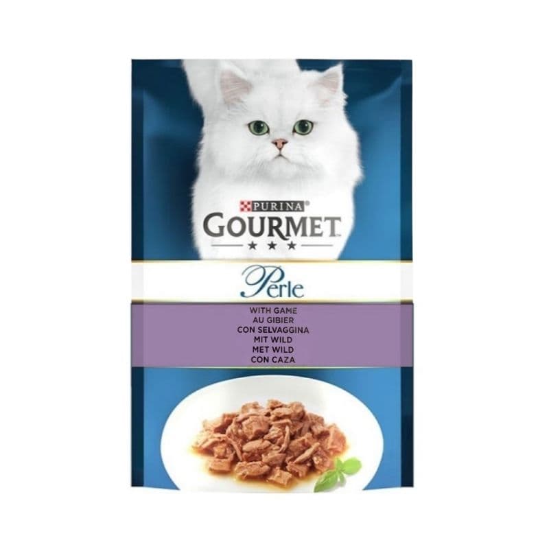 پوچ گربه گورمت با طعم گوشت شکار وزن 85 گرم