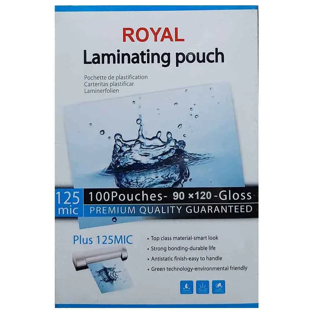 طلق پرس کارت 9 × 12 سانتی متر 125 میکرون رویال Royal خارجی بسته 100 عددی