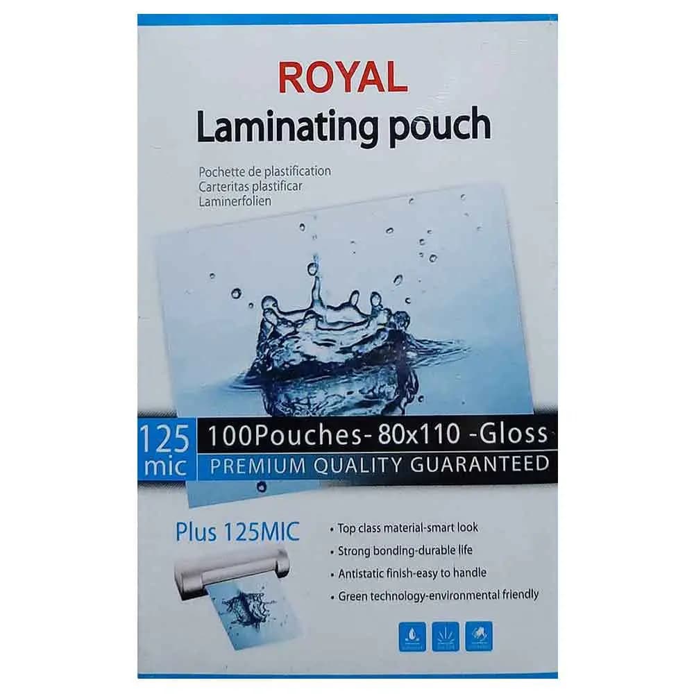 طلق پرس کارت 8 × 11 سانتی متر 125 میکرون رویال Royal خارجی بسته 100 عددی