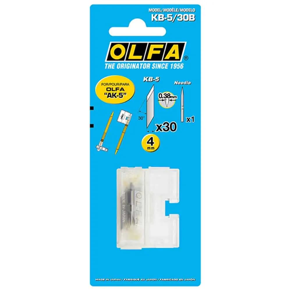 تیغ کاتر قلمی الفا مدل OLFA KB-5/30B با زاویه 30 درجه بسته 30 عددی
