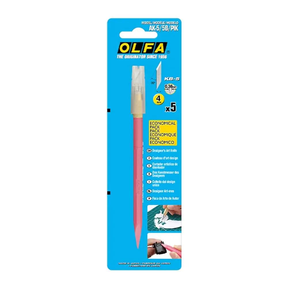کاتر قلمی الفا مدل OLFA AK-5-5B به همراه 5 عدد تیغ یدک 30 درجه و یک سوزن — تصویر ۲