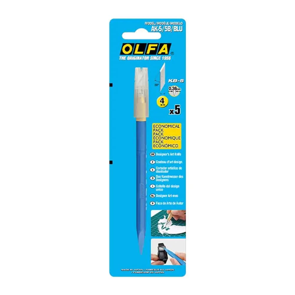 کاتر قلمی الفا مدل OLFA AK-5-5B به همراه 5 عدد تیغ یدک 30 درجه و یک سوزن — تصویر ۳