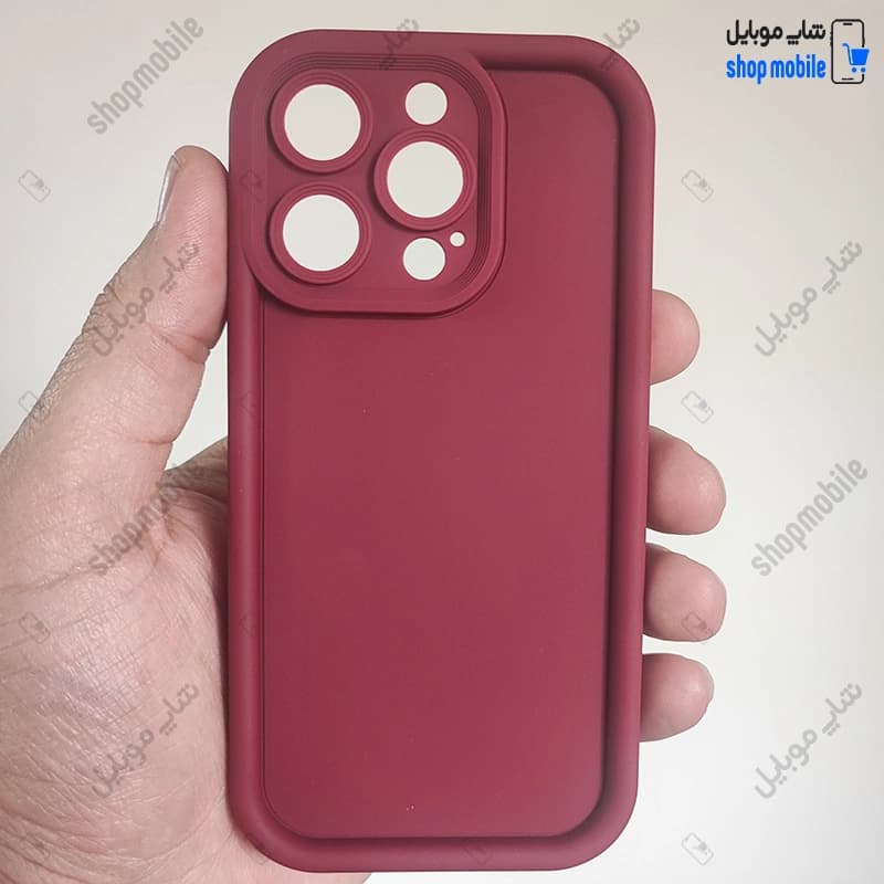 قاب گوشی آیفون 15 پرو (کاور Solid مدل ساده رنگ زرشکی)