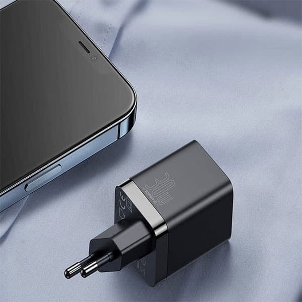 آداپتور دو پورت چندکاره باسئوس با توان 30 وات فست شارژ مدل CCCJG30CE CCSUPP-E01 EU — تصویر ۶
