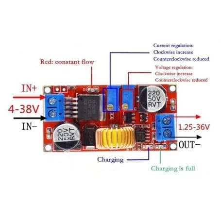 ماژول مبدل DC-DC کاهنده 5 آمپر XL4015 با کنترل جریان — تصویر ۳