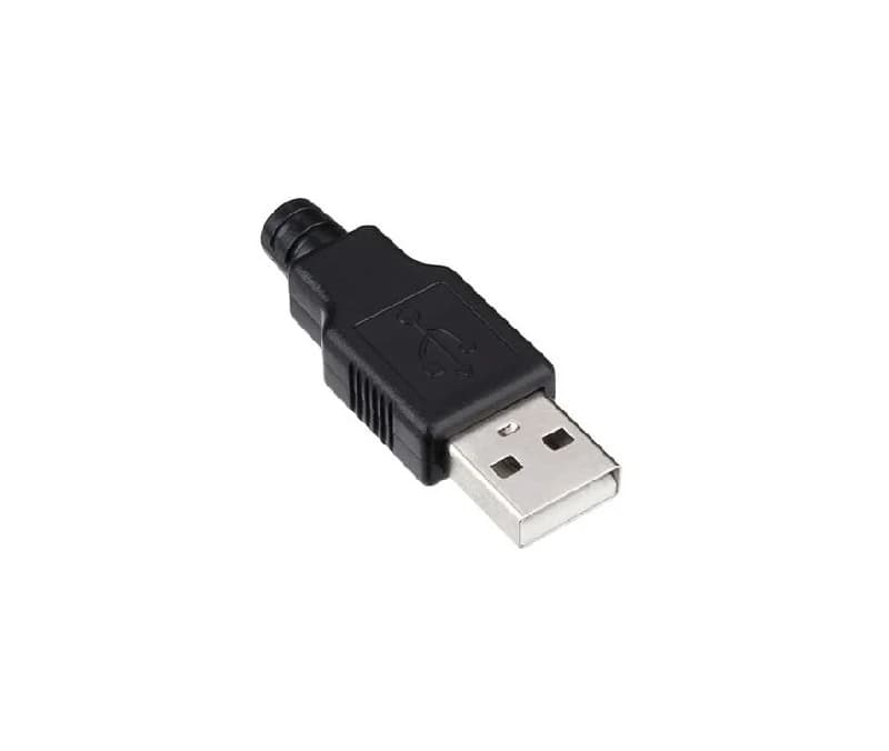 USB-A نری لحیمی (Plug) به همراه کاور — تصویر ۳