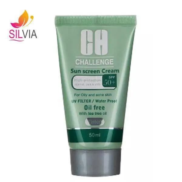 کرم ضد آفتاب رنگی پوست چرب و جوش دار SPF50 چلنج 50 میل — تصویر ۲