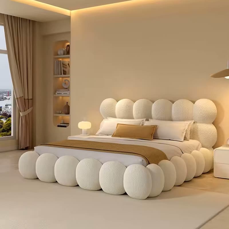 تخت خواب چوبی یک نفره لوکس مدل تدی پنبه سایز 200×90 سانتی متر