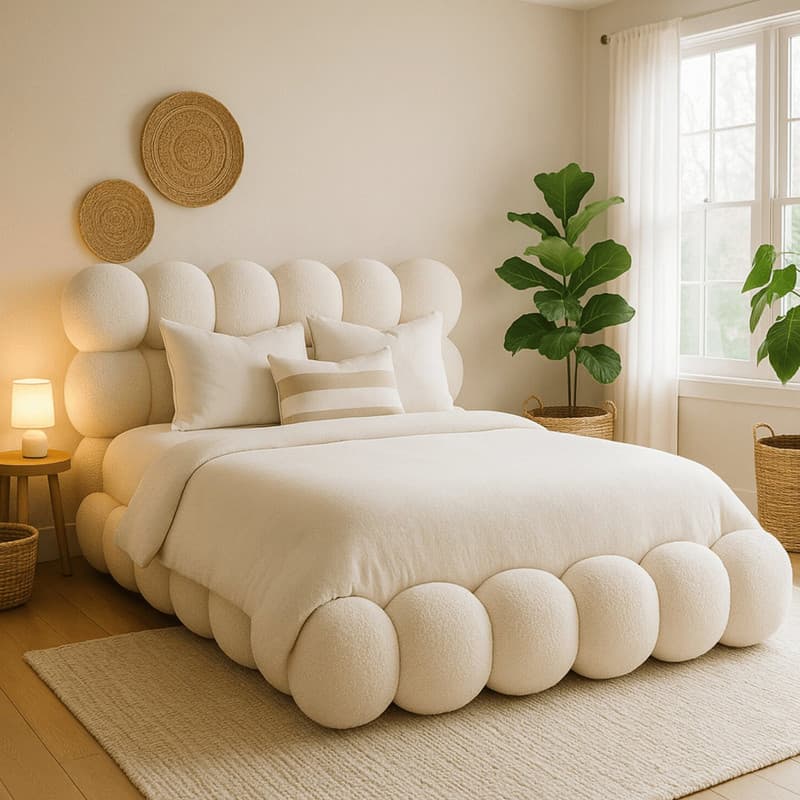 تخت خواب چوبی یک نفره لوکس مدل تدی پنبه سایز 200×90 سانتی متر — تصویر ۸