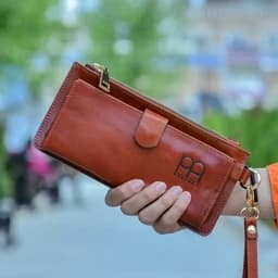 کیف پول زنانه چرم طبیعی (چرم گاوی) کیف گوشی چرم طبیعی — تصویر ۲
