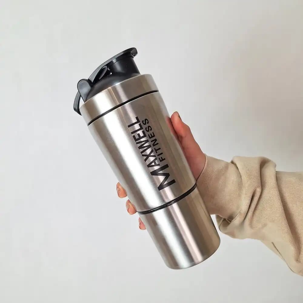 شیکر 2 تکه استیل MAXWELL FITNESS وارداتی