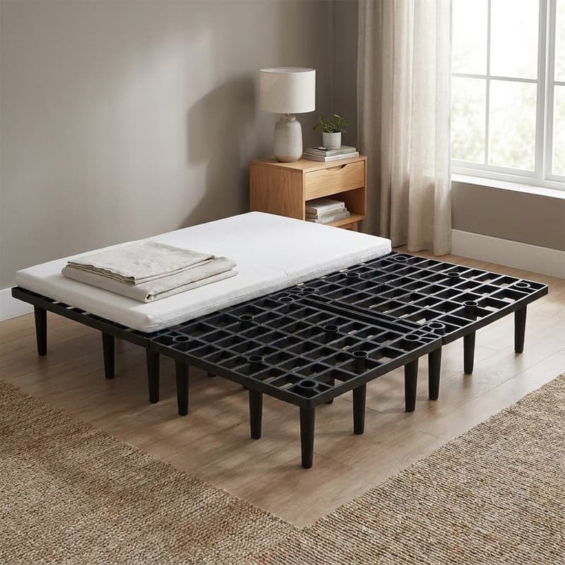 کفی تختخواب پلیمری دو نفره مدل پایه بلند MK180 سایز 180×200 سانتی — تصویر ۲
