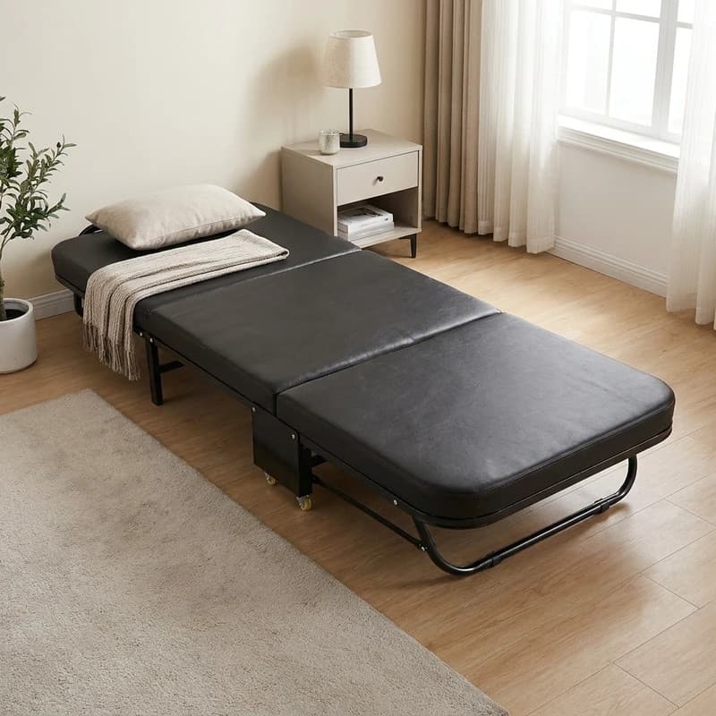 تخت خواب تاشو فلزی یک نفره صنایع چوبی فلزی آتیلا کد 01 سایز 70×190 سانتی متر