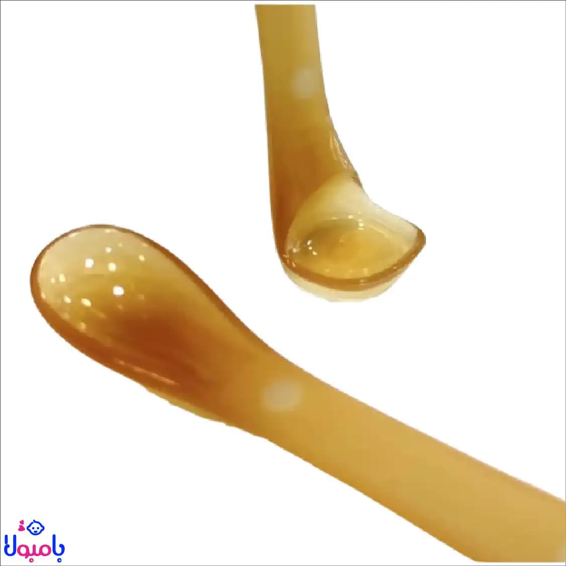 ست قاشق سیلیکونی ۲عددی قابدار هی اورشی ارگانیک (موم عسل) — تصویر ۲