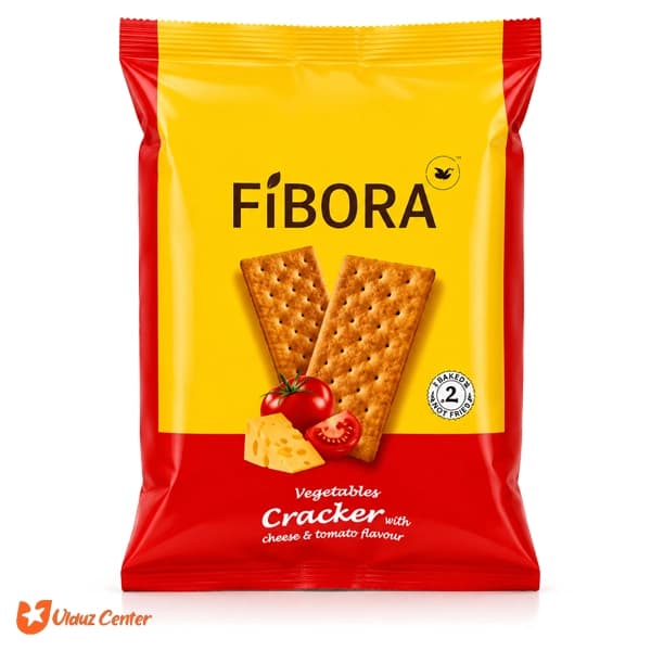 کراکر سبزیجات با طعم پنیر و گوجه فرنگی فیبورا 315 گرمی