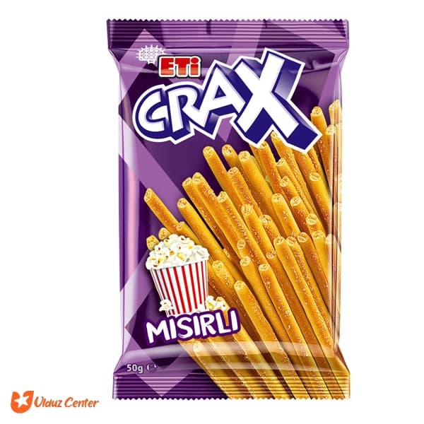 چوب شور Eti Crax با طعم پاپ کورن ذرت 50 گرم