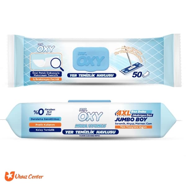 دستمال مرطوب مخصوص مستر اوکسی با رایحه mr.OXY بسته 50 عددی